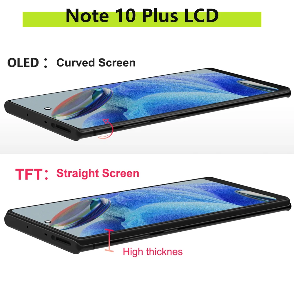 Super Amoled Screen for Samsung Galaxy Note10 Plus Lcd Display Digital Touch Screen with Frame for Samsung Note 10+ N975F N975U