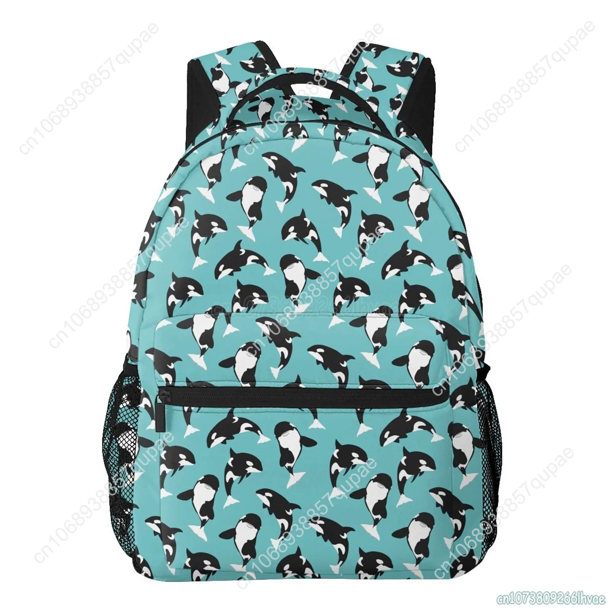 Killer Whale Orca Theme Travel Backpack for Women Men 15.6 Inch Durable Lightweight Student Book Bag Hiking Camping Daypack