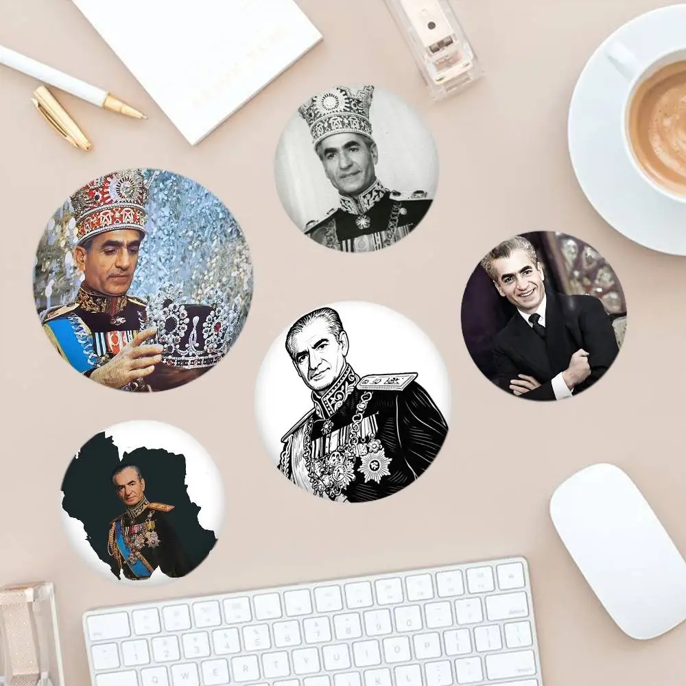 King Mohammad Reza Shah Badges Creative Tinplate Button PinsBrooch Badge Clothes Backpack