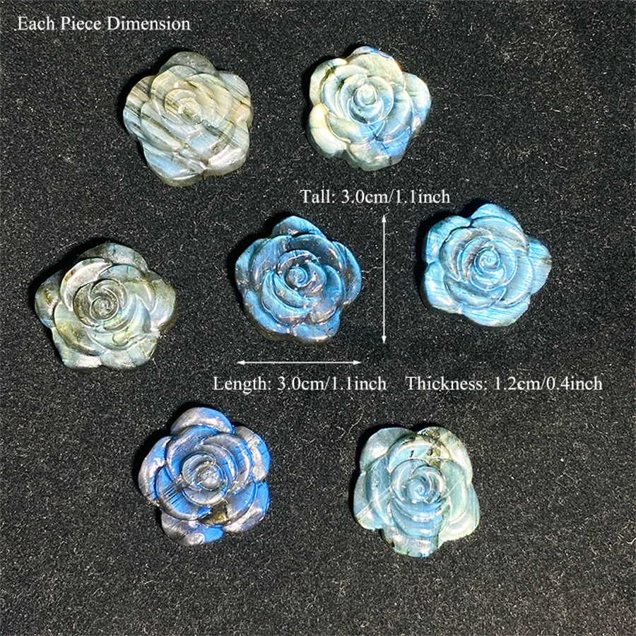 Gorgeous Shinning Fully Radiant Labradorite Rose Carvings, Great for Reiki Decor Collection Gift for Her Timeless Love