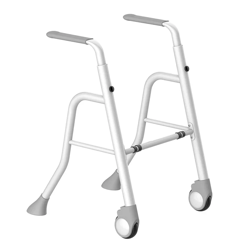 

Foldable four-legged walker, wheels with suction cups, ergonomic handle for the elderly