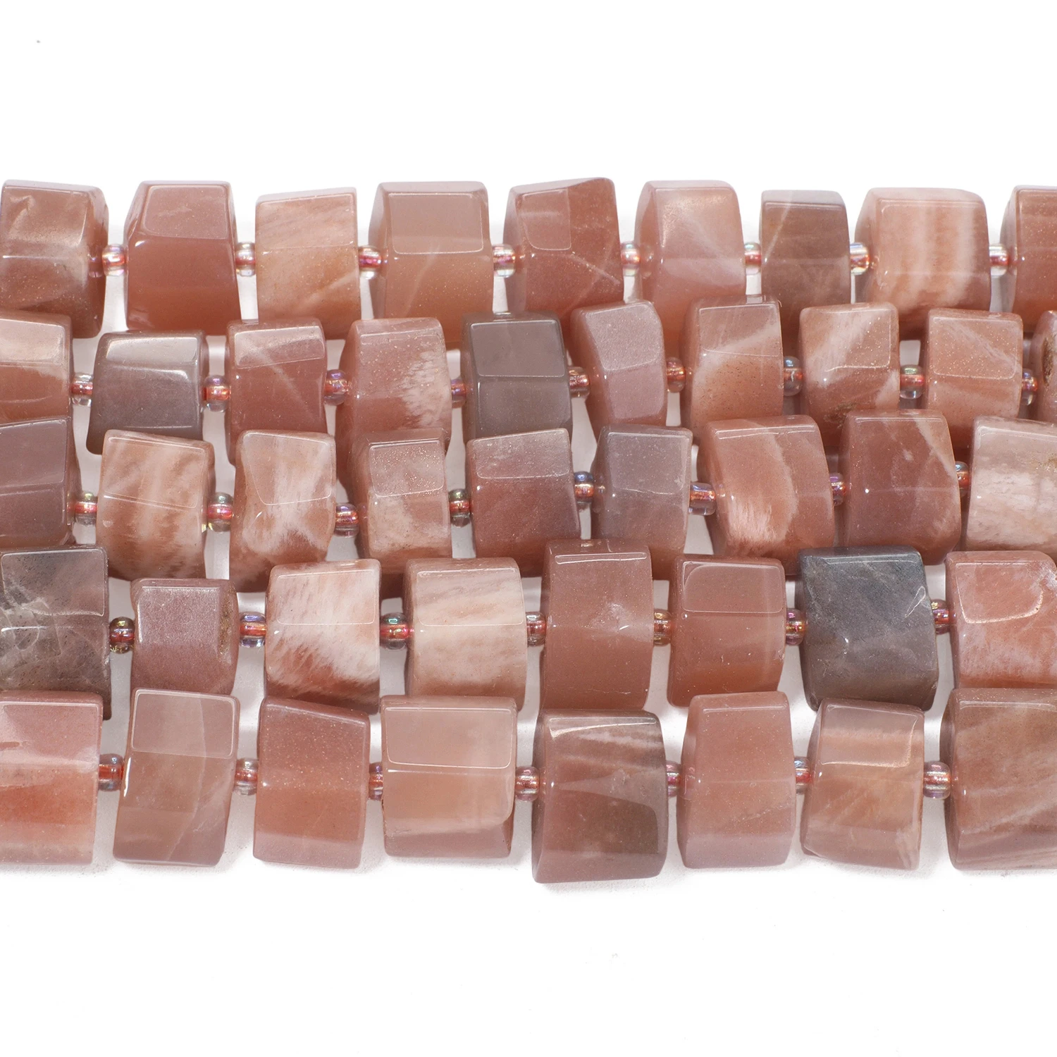 9-13mm AAA Irregular Rondelle Natural Stone Sunstone Beads Column Loose Beads for Jewelry Making Energy Charms Bracelets