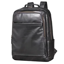 Men's Genuine Leather Backpack, Top Layer Cowhide Travel Laptop Bag