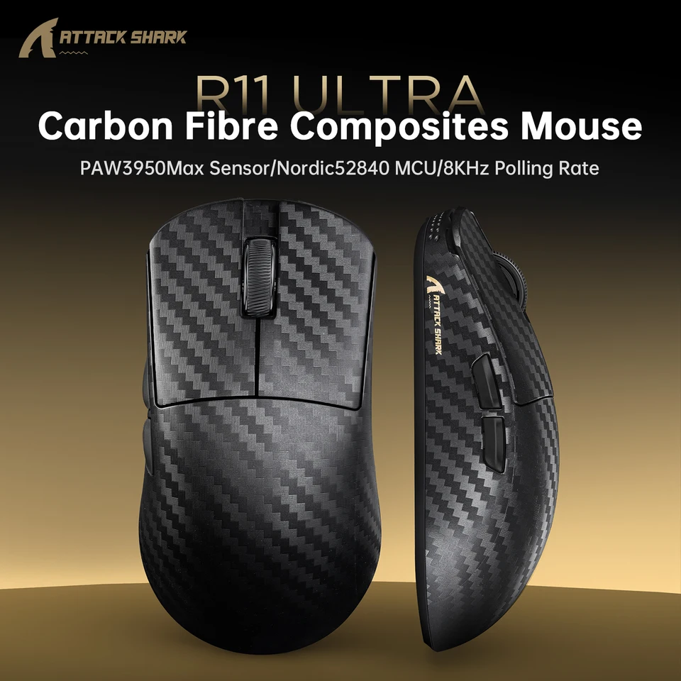 Attack Shark R11 Ultra Gaming Mouse Carbon Fiber Wireless 8K