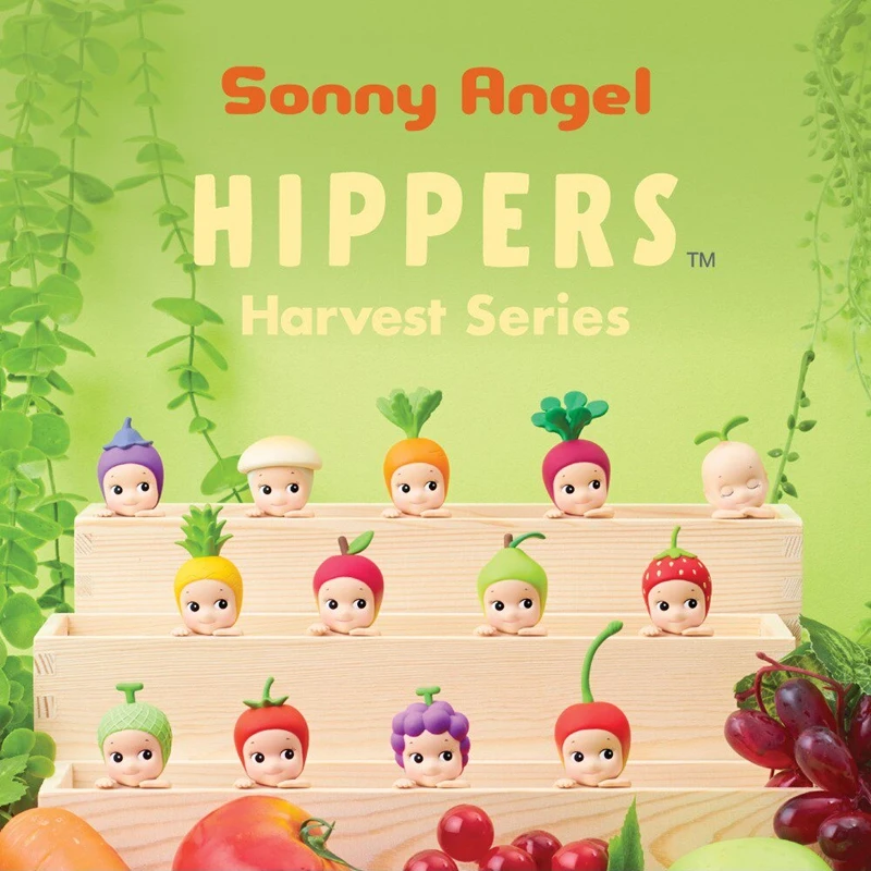 

Genuine Sonny Angel Lying Angel Harvest Series Blind Box Seed Leaf Anime Figure Apple Mystery Box Carrot Model Ornament Gift