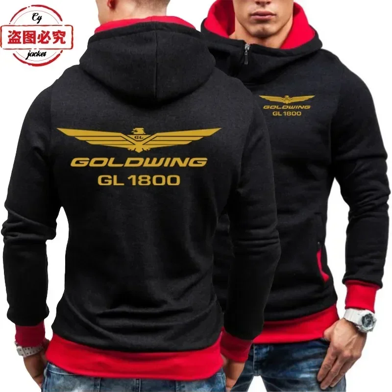 Jaqueta de Motocicleta com Logo Impresso Golden Wing 1800, Conjunto de Ciclismo para Homens, Suéter Casual