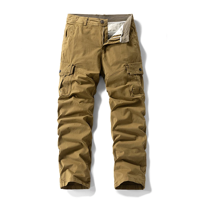 

Свободные прямые повседневные брюки для мужчин, уличная рабочая одежда с несколькими карманами, удобные модные мужские брюки свободного покроя