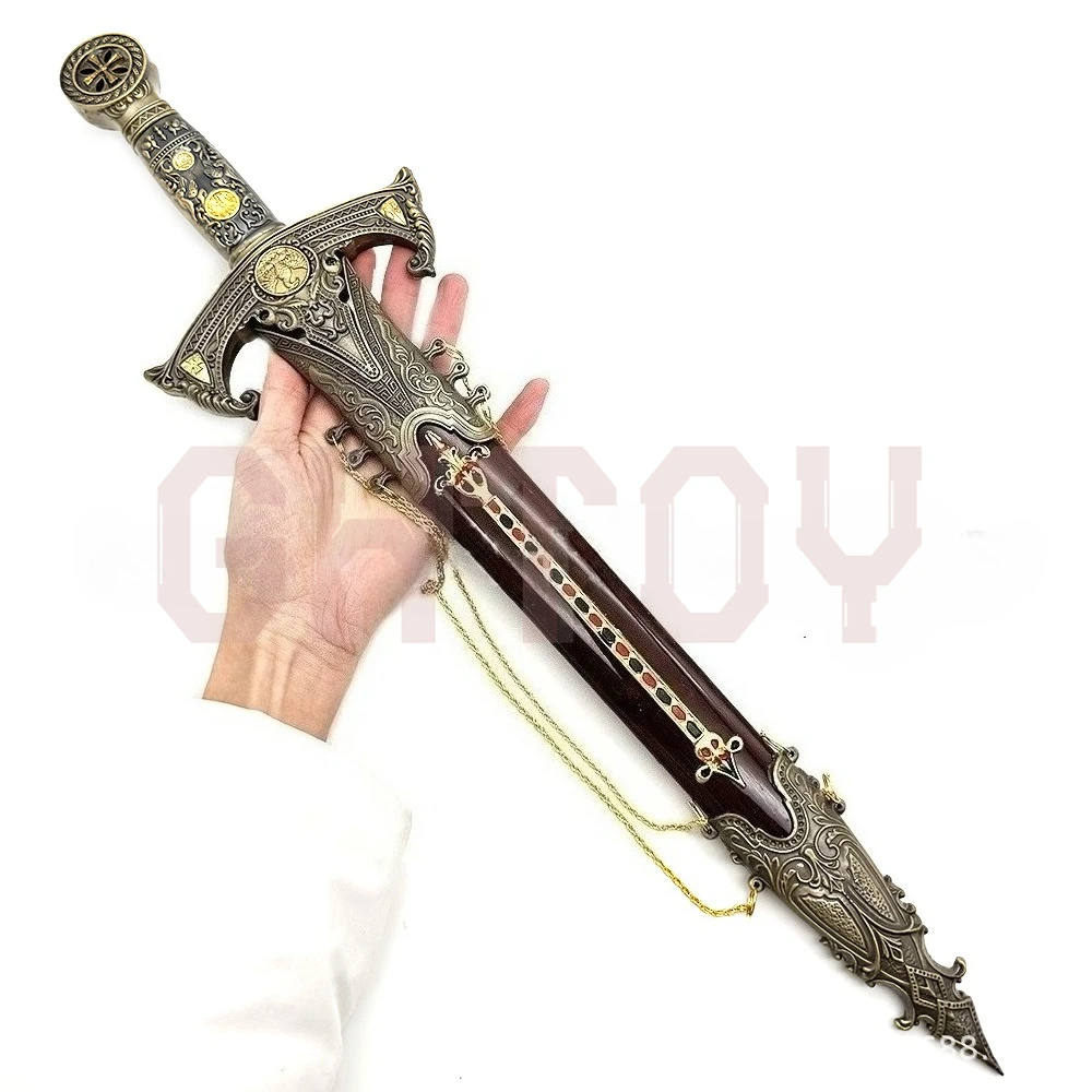 

52cm European and Western Uncut Blade Weapons Model Cosplay Props Desktop Display Ornament Collection Birthday Gift for Girl Boy