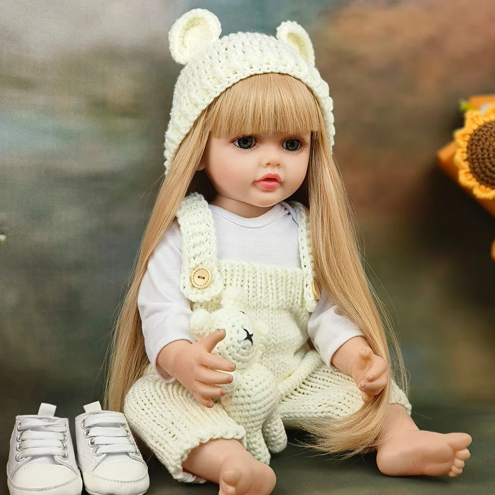 Neue wieder geborene Puppe 55cm Voll kleber Simulation Baby puppe, Geburtstags geschenk Mädchen Spielzeug puppe