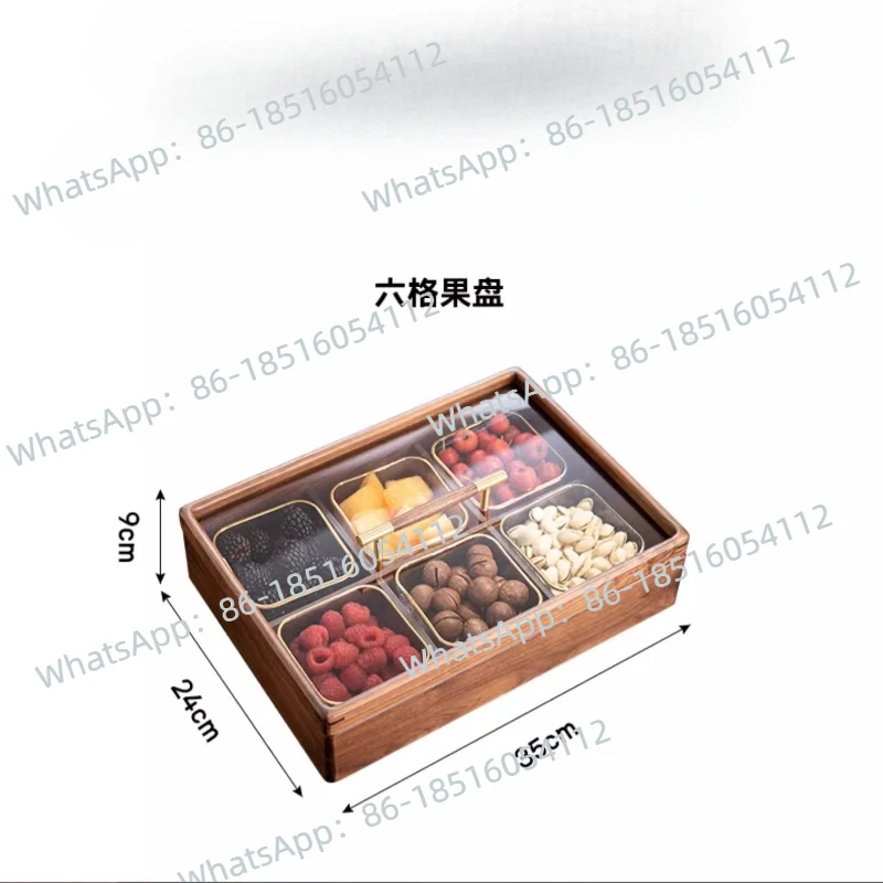 

High-end walnut solid wood dried fruit storage box living room light luxury