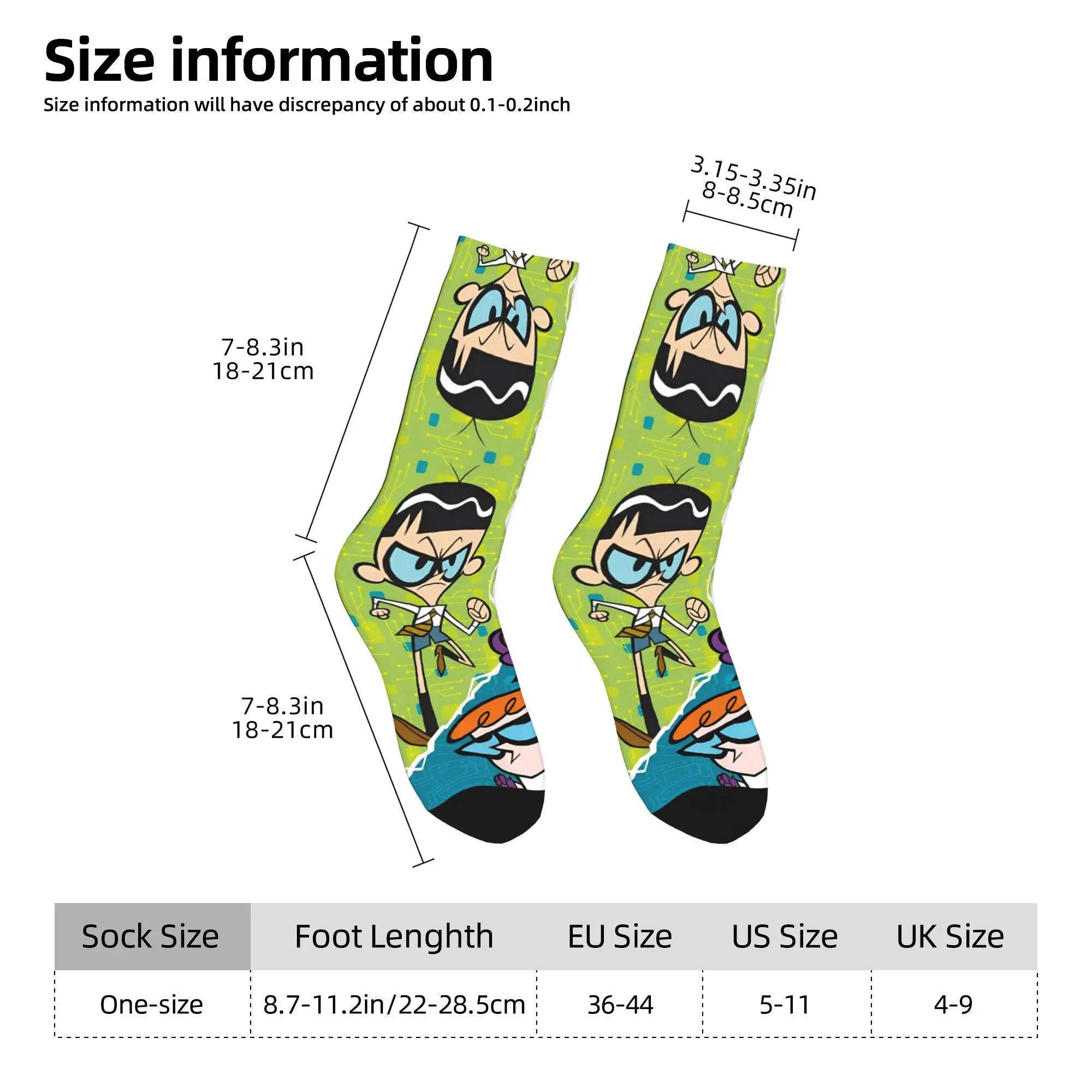Dexter Cartoon Laboratory Socks Autumn  Stockings Leisure Unisex Men Breathable Socks Design Running Sports Anti Slip Socks