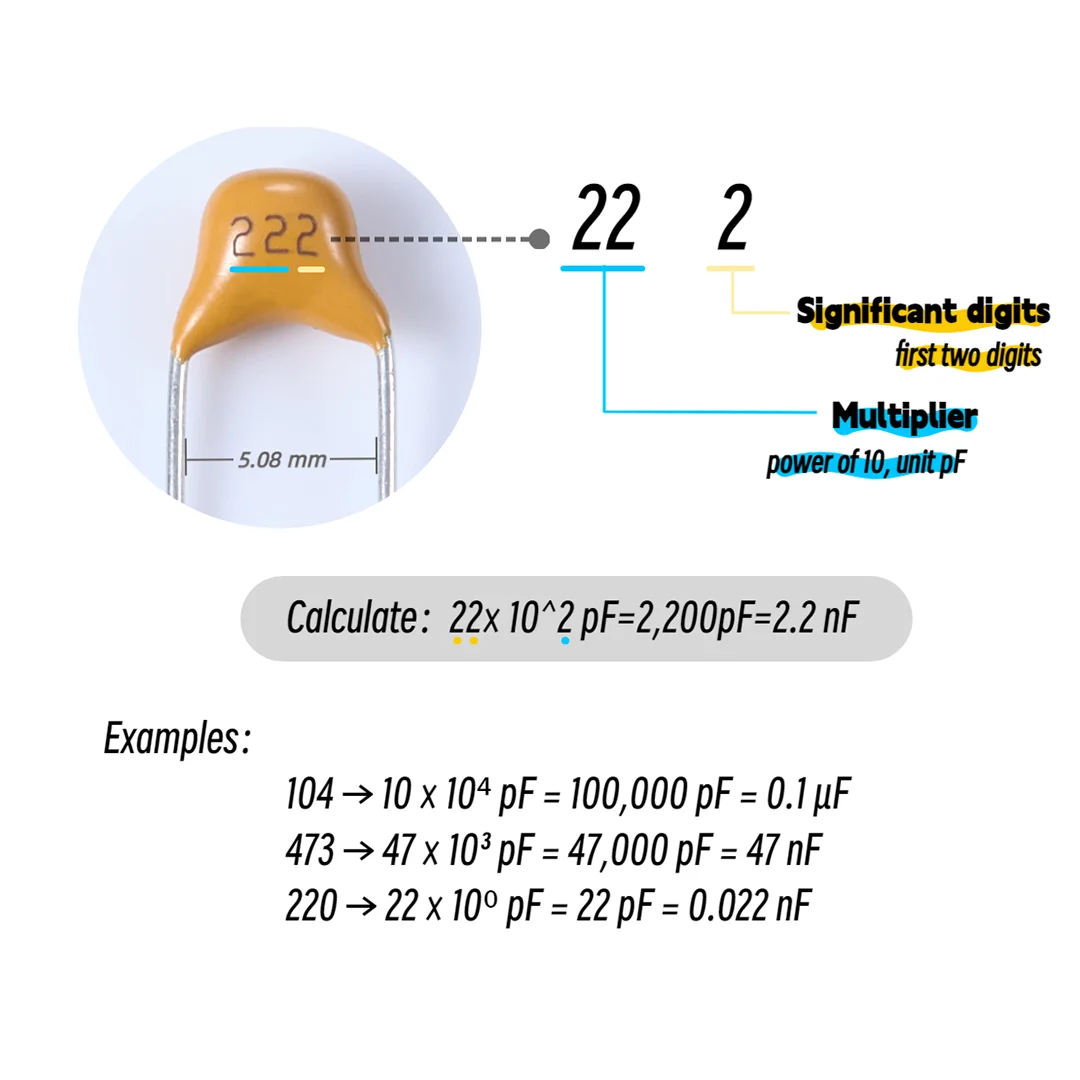 500-720pcs 36 Values Ceramic Capacitor Kit High Voltage Ceramic Chip Assortment Polypropylene Safety Plastic Film Y Capacitor
