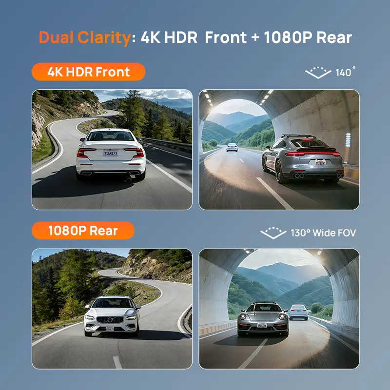 كاميرا 70mai Dash Cam M800 بدقة 4K تدعم التحكم عن بعد 4G تخزين مدمج 128GB نظام تحديد المواقع العالمي (GPS) نظام مساعدة السائق المتقدم (ADAS) - 3