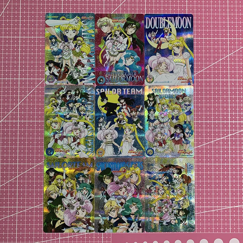 DIY 9pcs/set Sailor Moon Crystal JUMBO Self Control Collect Signature Trading Flash Card Anime Cartoon Gift