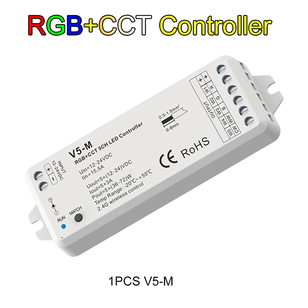 Skydance LED Controller DC12V-24V Single Color CCT RGB RGBW RGBWW 2.4G RF Controller For Linear Strip V1 V2 V3 V4 VP V5-M