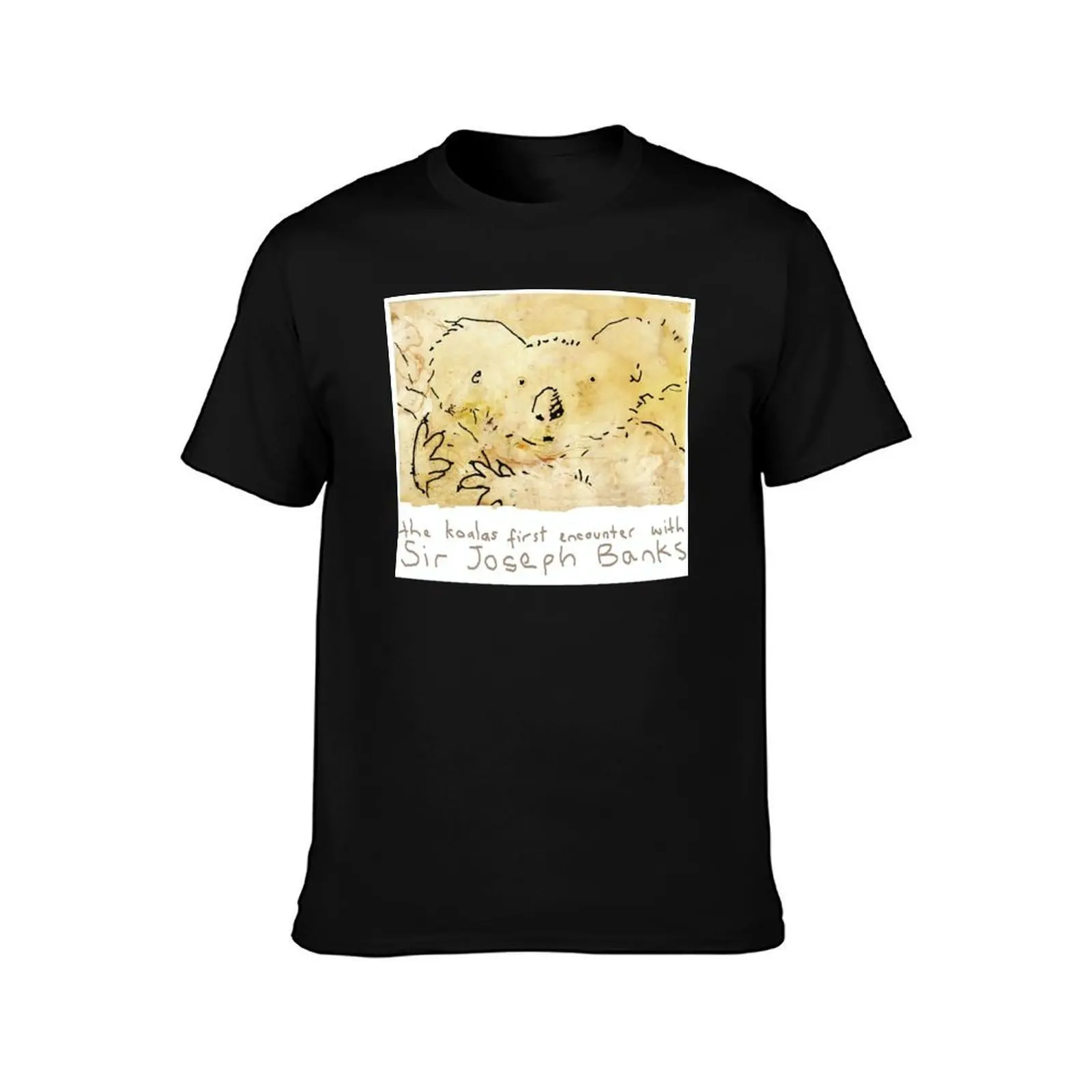 THE KOALA'S FIRST ENCOUNTER WITH SIR JOSEPH BANKS. T-Shirt Summer Casual Cotton Tee, Unisex Men Women