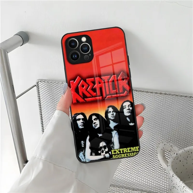 Slayer Heavy Metal Rock Band Phone Case For Iphone 15 14 13 12 11 Pro Max Mini X Xr Xs 8 Puls Glass