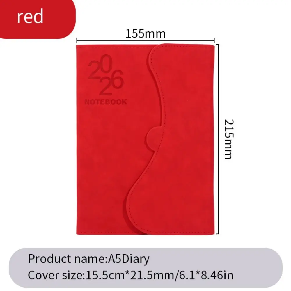 Planer na rok 2026, notatnik, 12 miesięcy, magnetyczna okładka PU, notatnik z listą zadań, prosty, wydajny planer do pracy biurowej.