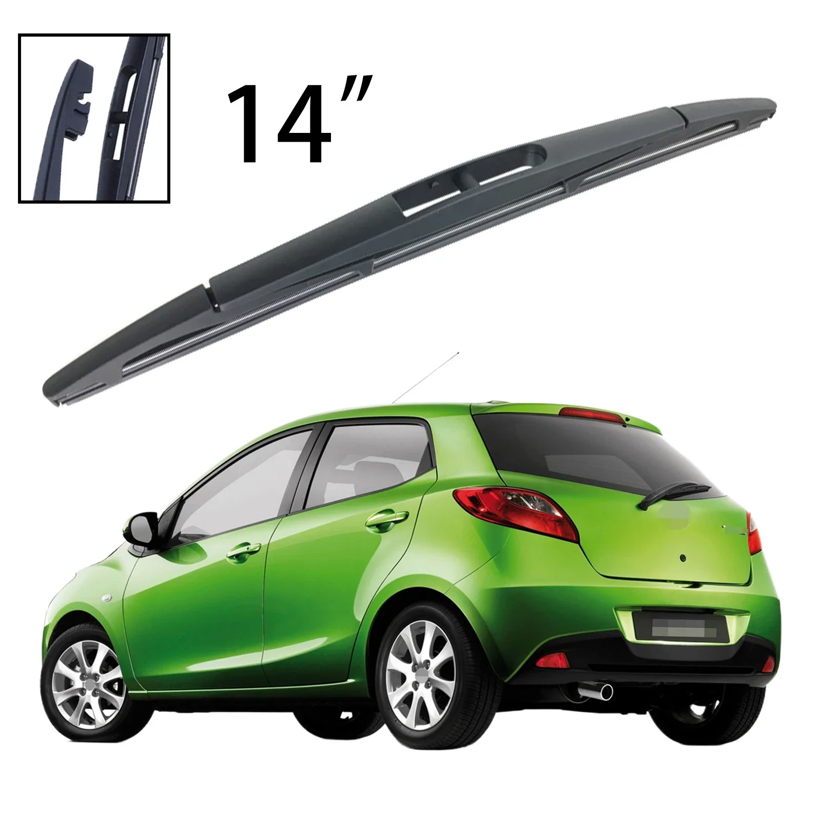 

For Mazda2 Mazda 2 Demio DY DE 2003-2023 Car Accessories 14" Rear Windshield Windscreen Washer Wiper Blade