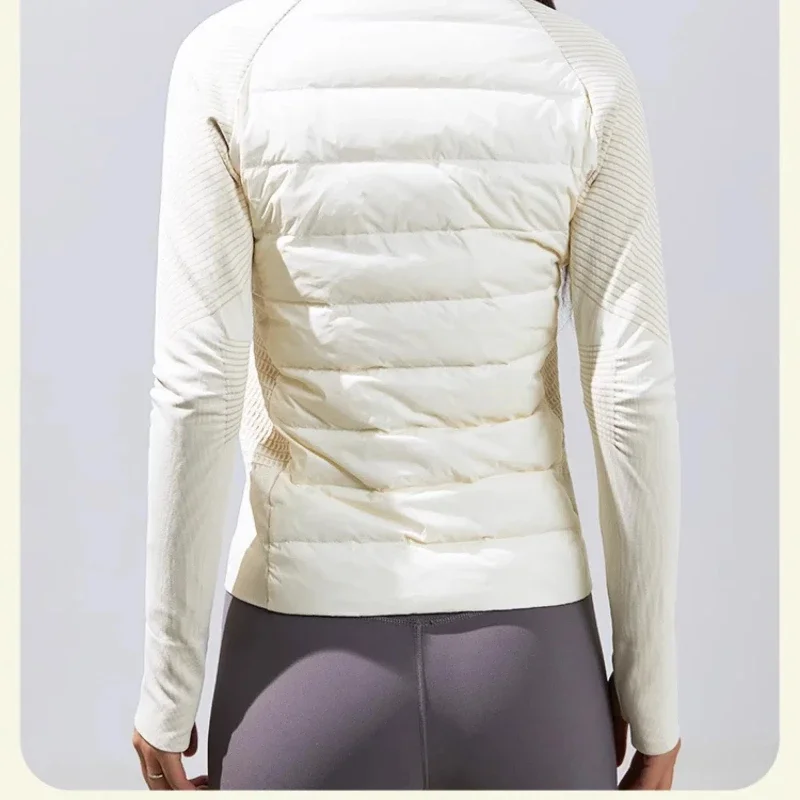 Women's Autumn Winter Lightweight Goose down Jacket Stand up Collar Warm Slim Fit Outdoor Leisure Sports Yoga Coat
