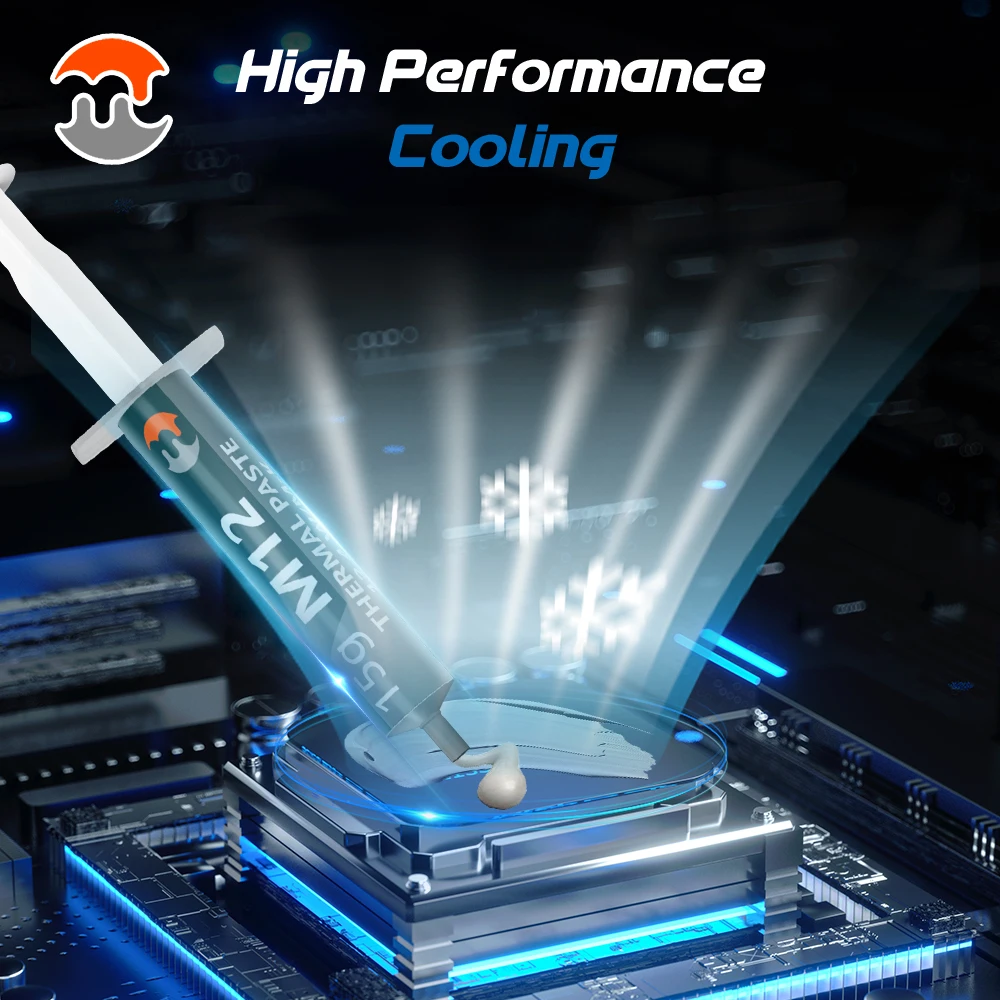 Pasta térmica MJ para impresora GPU, disipador térmico de refrigeración, compuesto de grasa de silicona, M12, 1g, 4g, 8g, 15g, 30g, 12,4 w/m-k