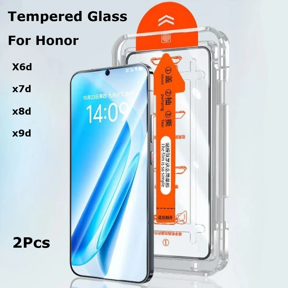 

2 Pcs Easy Installation Screen Protector for Honor X6d X7d X8d X9D Tempered Glass For Honor X9d X8d X7d X6D Protective Film