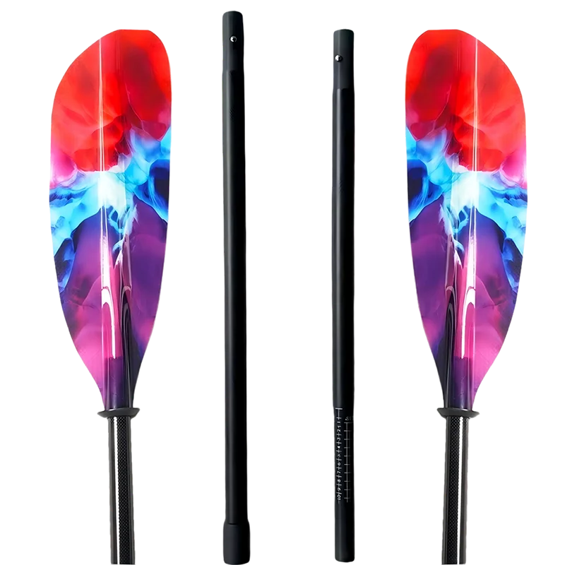 

QQSPORTPADDLE Carbon Fiber Kayak Paddle Adjustable 4-Sided Blades carbon shaft and colour blade Free Paddle Bag -Q45-S