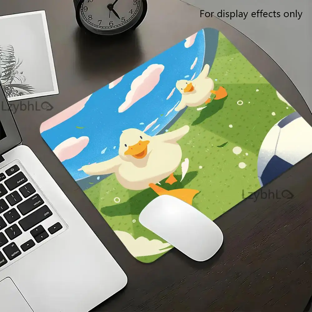 Cute Duck Cartoon-Style Mouse Pad 45x40 Large Square Desk Mat Natural Rubber Material Non-Slip Compact Office Decorative Pad