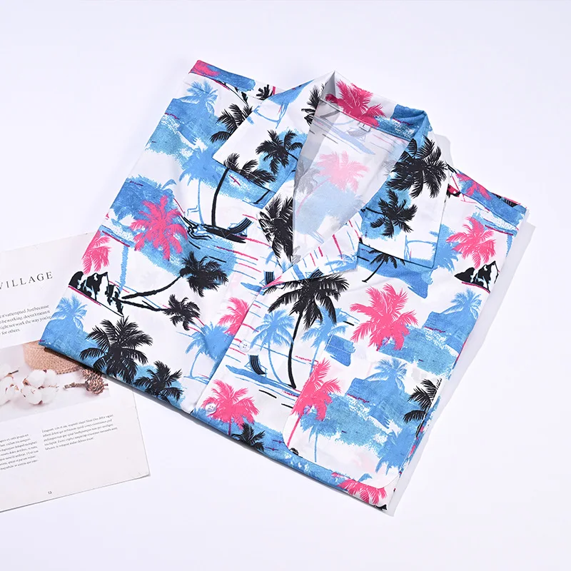 Hawaiian Flower Shirt Men's Short Sleeved Port Trend Ins Cool Beach Shirt Summer Thin Loose Half Sleeved Jacket