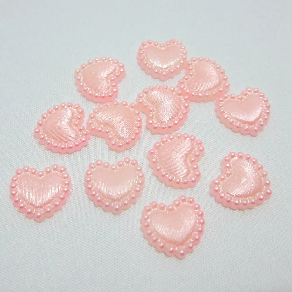 100 pezzi di plastica da 10 mm a forma di cuore con perle di pietre preziose, decorazione artigianale, accessori per gioielli fai da te B06