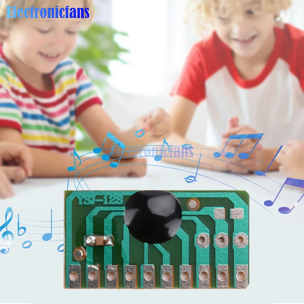 3-5V 12 children's songs music module YSJ-12S dual tone 12 English music with LED scintillation module 10Pcs 5Pcs 1Pcs