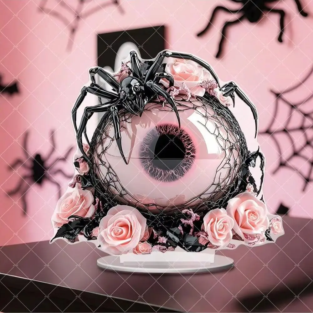 1PCS Halloween 4 Different Styles of Pink Statues Room Decoration With Base Para La Sala Decoration Perfect Gift Home Decoration