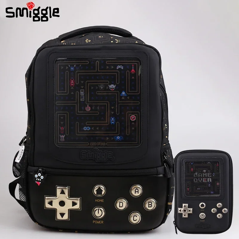 

Australian Smiggle Schoolbag Student Stationery Children Gold Video Game Large Capacity Backpack Pencil Box Student Gift