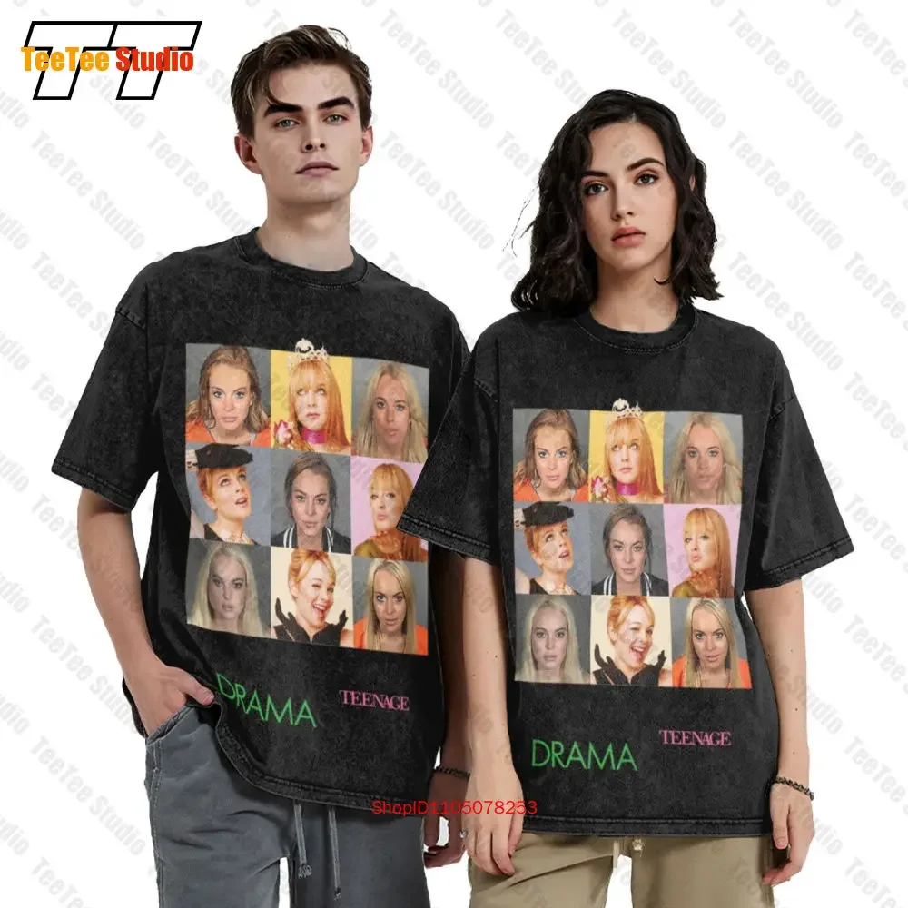 Lindsay Lohan Mugshot 2000S Aesthetic Trashy Girl Iconic Mean Girls Vintage Oversized T-Shirt 699S