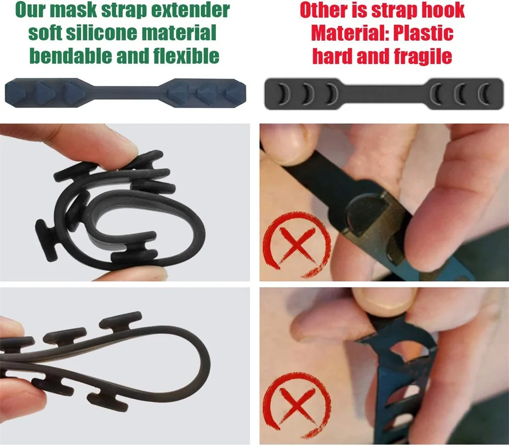 5pcs Adjustable Anti-Strangulation Ear Loop Black Mask Buckle Anti-Strangulation Outdoor Protection Multi-Color Commuting