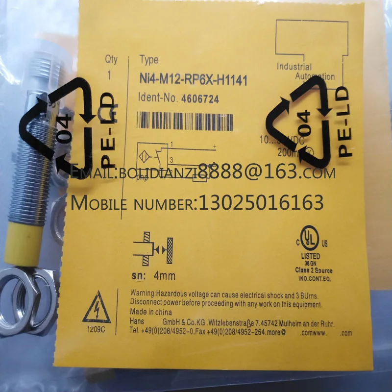 

Новый датчик приближения NI4-M12-RP6X-H1141 NI4-M12-RN6X-H1141 Гарантия один год В наличии