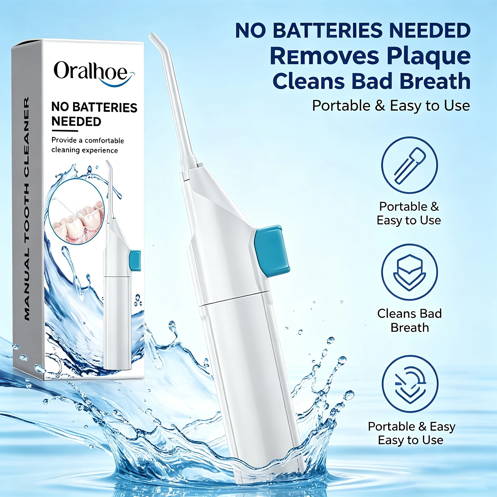 Oral Irrigator Flosser - Manual Water Flosser Oral Irrigator Portable