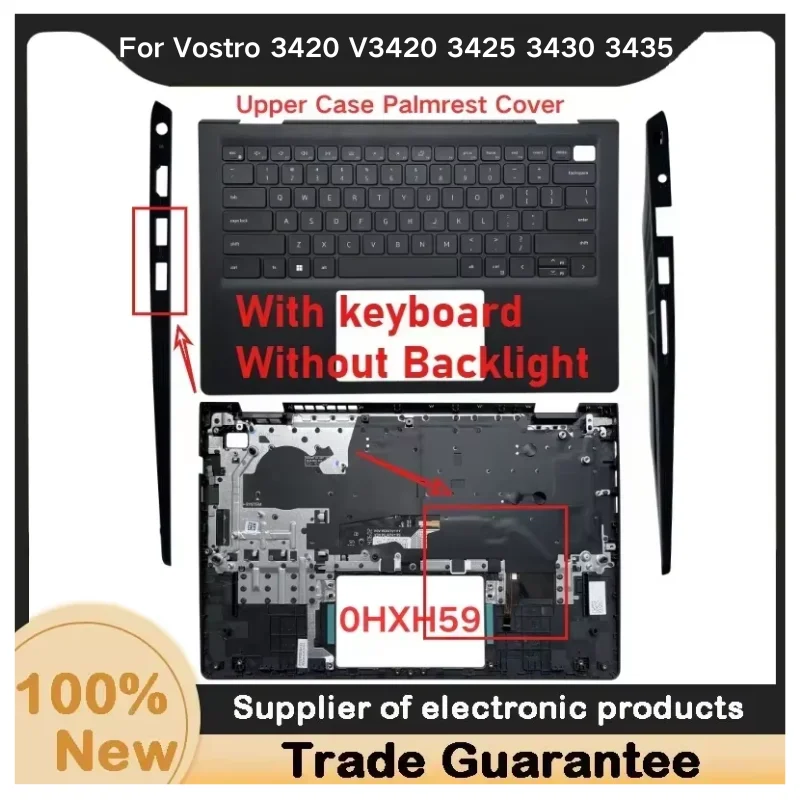 New For Kailxuling Vostro 3420 V3420 3425 3430 3435 Upper Case Palmrest Cover Keyboard  0HXH59 0M8X89 laptops C SHell