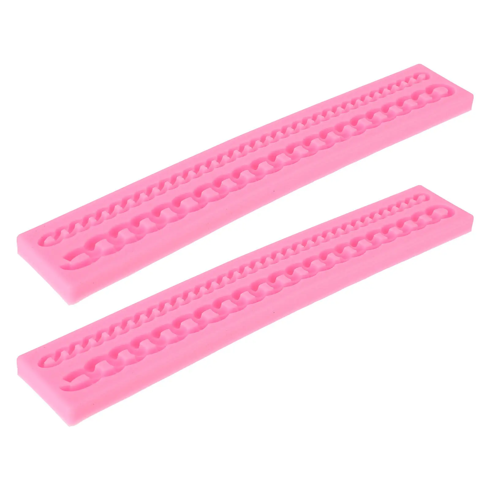 2Pcs Premium Food Grade Silicone Bag Chain Shape Mold for Baking Chocolate Fondant DIY Cake Decorating Eco Friendly Non Stick