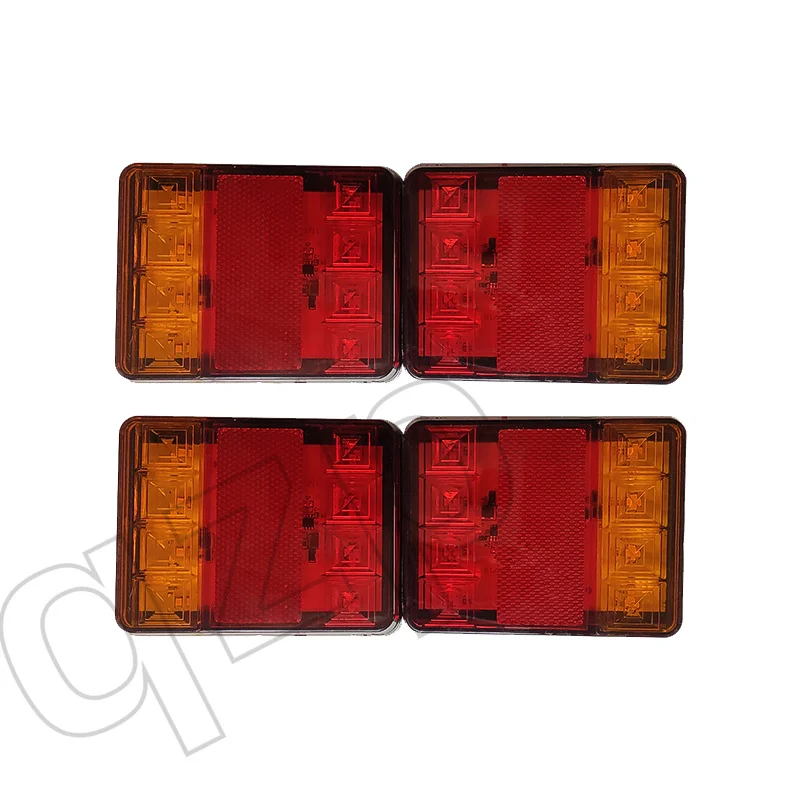 10Pcs Car 8 LED Tail Light Rear Lamps Boat Trailer 12V 24V 10V~80V Rear Parts for Trailer Truck Car Lighting Waterproof