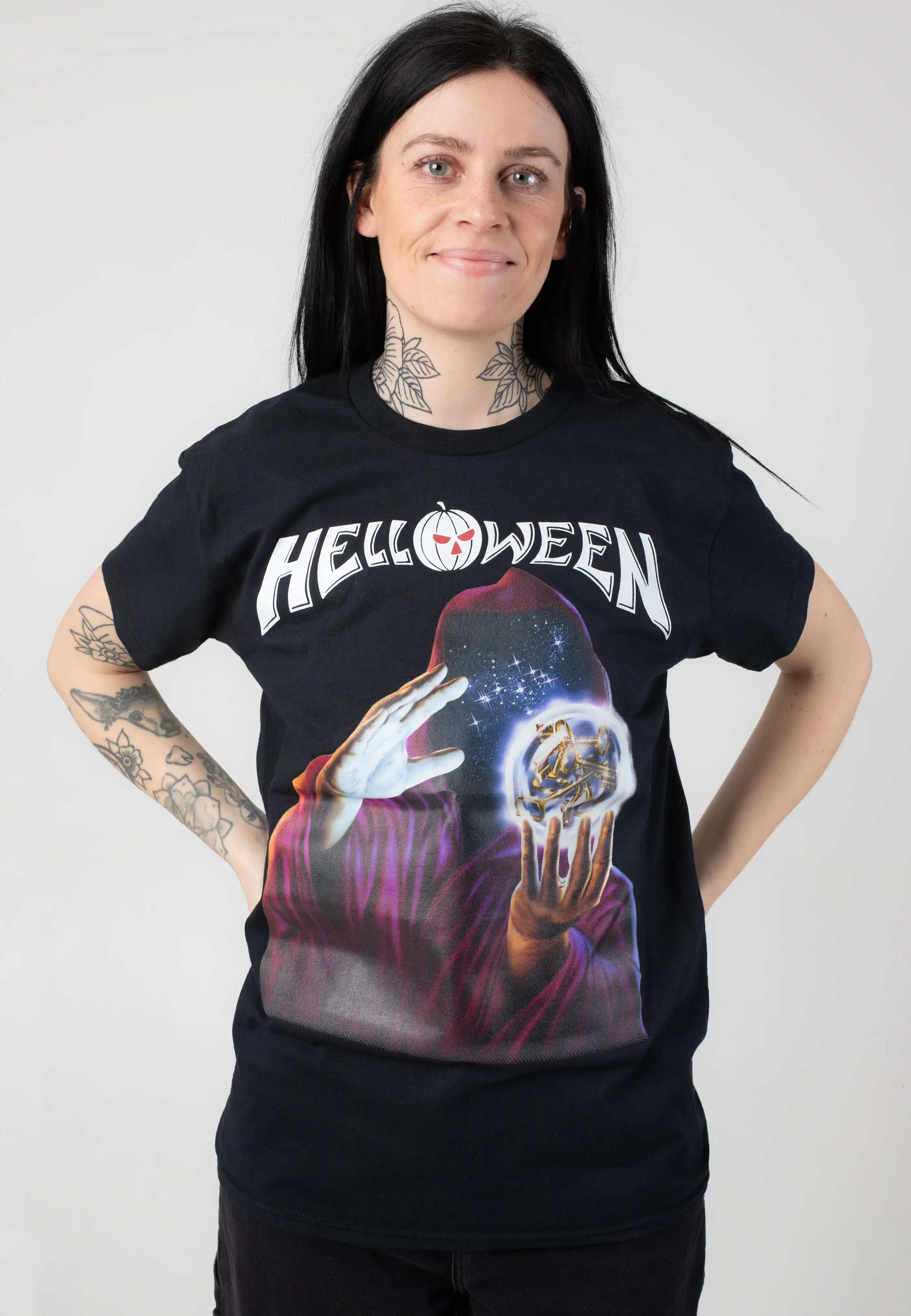 Helloween Seven Keys Tour 87 T-Shirt Vintage 80S Women Men Oversized Y2k Short Sleeve Heavy Metal Band Tee Female Male Clothing