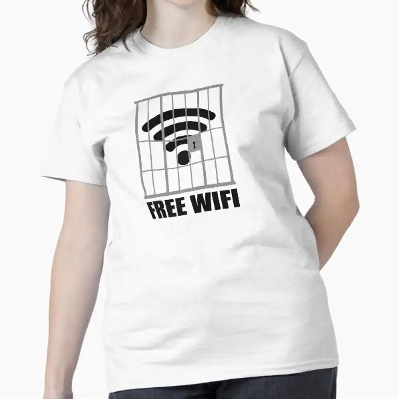 Free Wi Fi wifi Funny Imprisoned Connection Design Classic T shirt