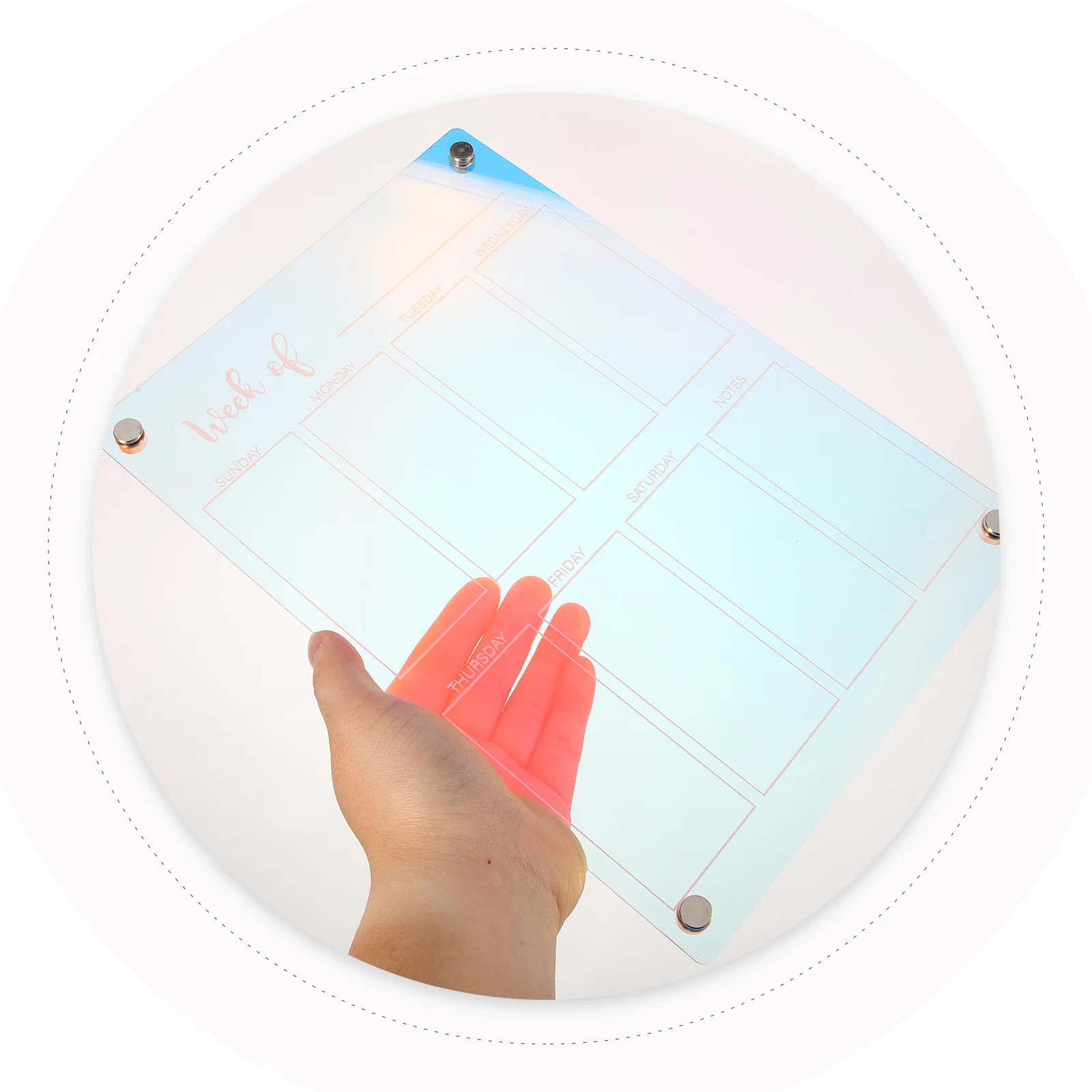 لوح مسح جاف لسطح المكتب من الأكريليك، لوحة طاولة مخططة للمذكرات المغناطيسية، جدول قائمة المهام، لوحات مسح جافة صغيرة للتخطيط اليومي #1