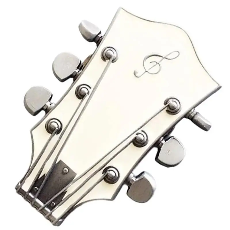 Unisex Belt Buckles Styles Buckles Guitar Shaped Antique Double Tone Buckles for Music Fans and Party Goers X4YC