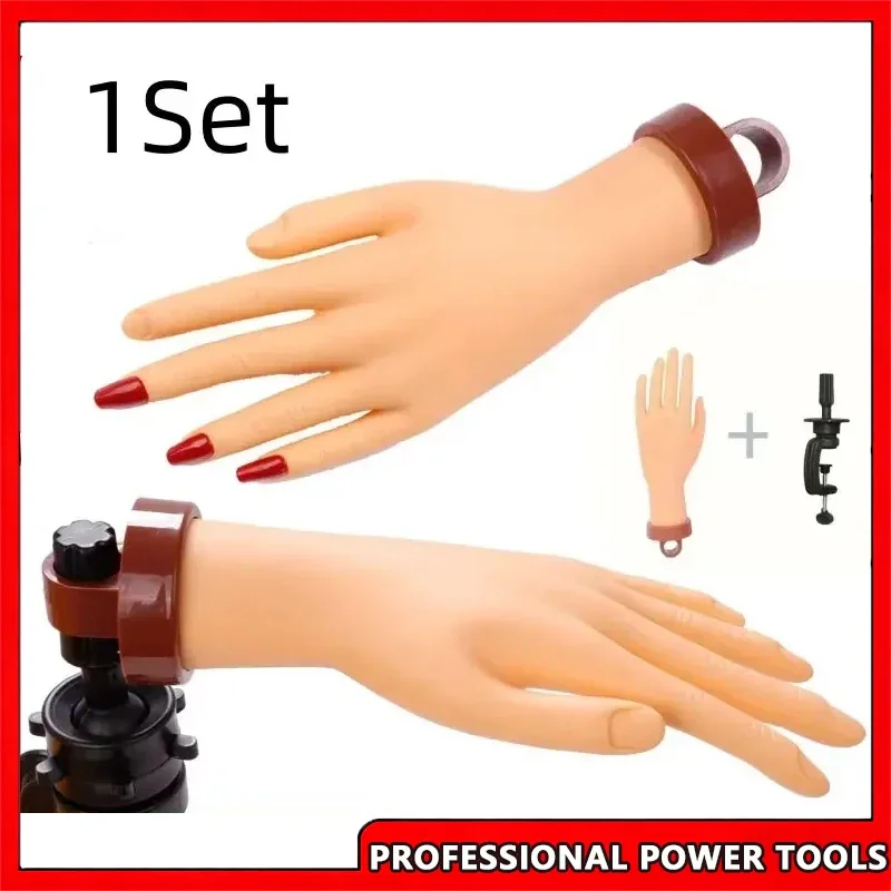 

1Set Flexible Soft Adjustable Nail Art Fake Hand Prosthetic Model Plastic Finger Practice Tool for Manicure Training Display