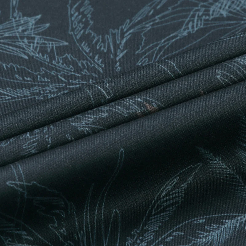 Camicia a maniche lunghe da uomo premium con risvolto stampa foglia chiusura con bottoni autunno traspirante moda business casual tendenza classica abbigliamento da uomo