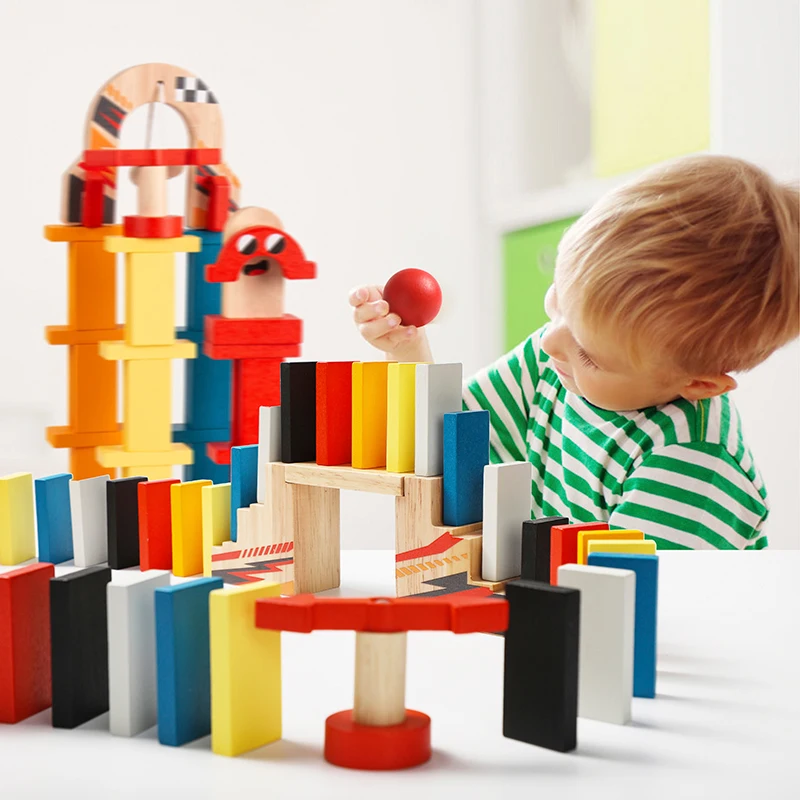 Meccanismo colorato domino giocattolo per bambini studenti delle scuole elementari puzzle building block intelligenza precoce e insegnamento del cervello