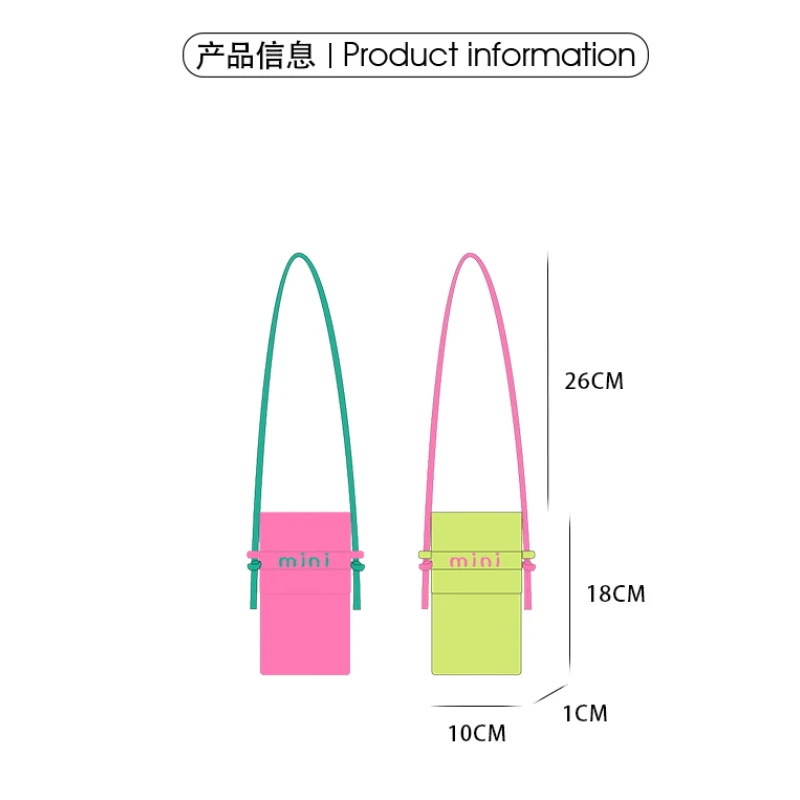 New Fashion Cute Phone Bag Simple Green Rose Red Shoulder Bag Crossbody Bag Girls Fabric Small Bag Storage Bag Purse Card Holder