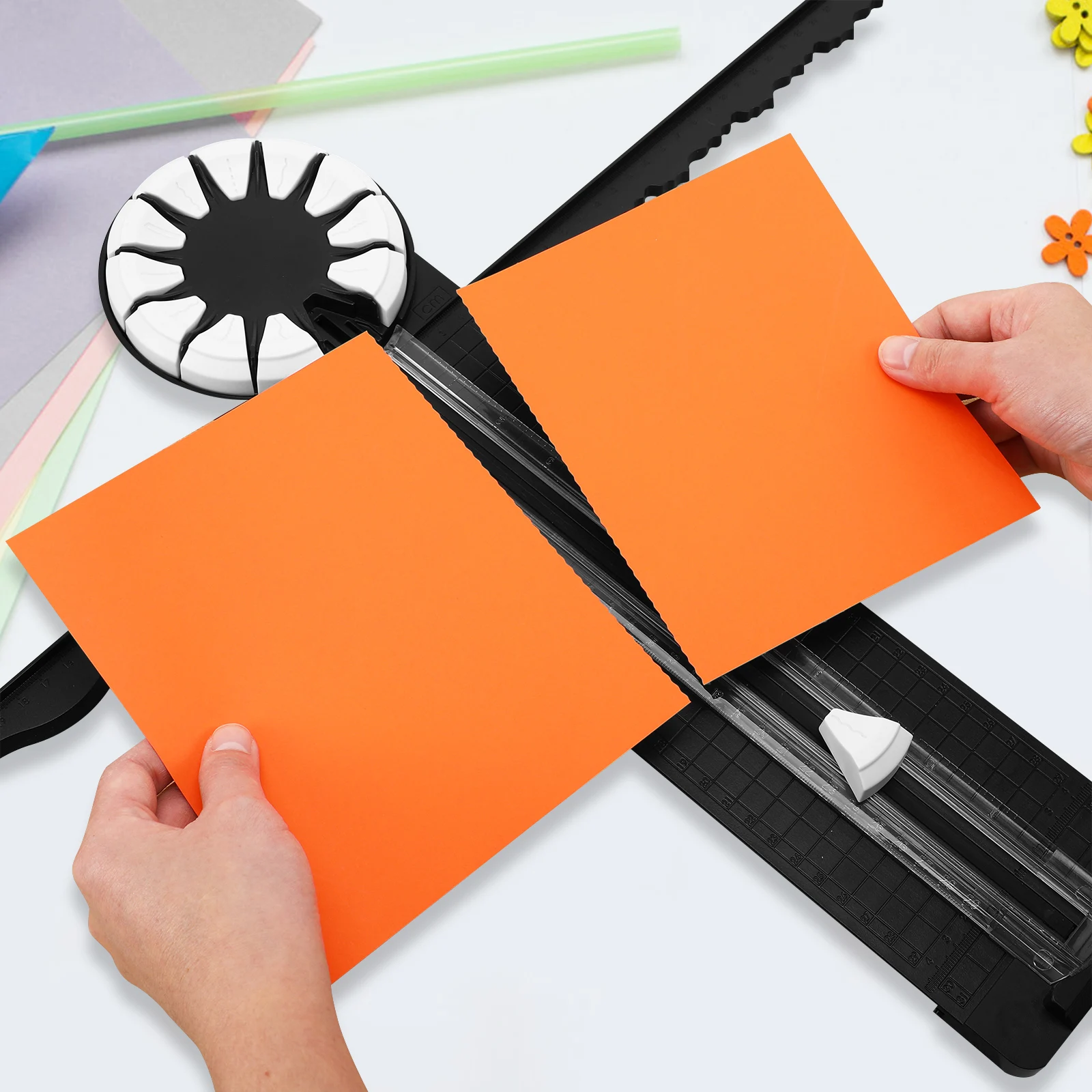 

12 in 1 Paper Trimmer Craft Edge Stack Paper Slicer Office Photo Finishing Tool Rotary Straight Cutting Tool