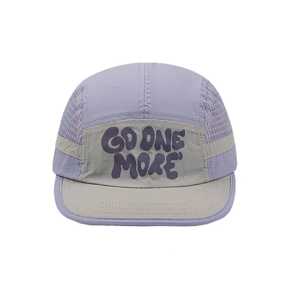 قبعة بيسبول سريعة الجفاف مطبوعة بحروف، تصميم برباط، قبعة بيسبول قصيرة الحواف قابلة للتعديل، قبعة ظلة رفيعة على الطراز الياباني للجنسين